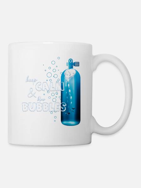 Keep calm and blow bubble. For divers! - Mug - white