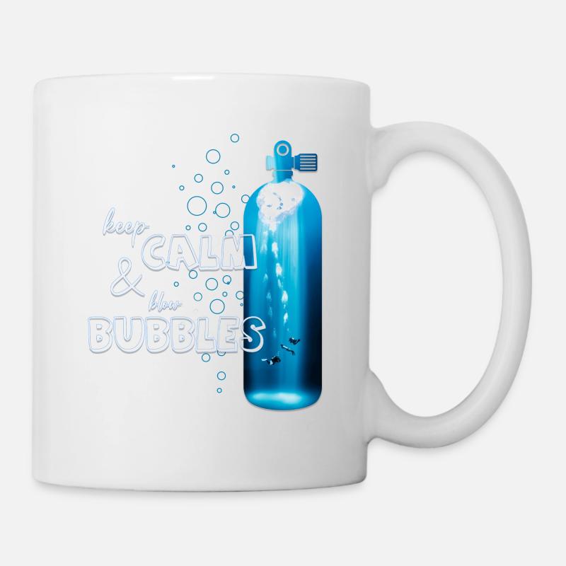 Restez calme et soufflez des bulles. Pour les plongeurs! - Mug blanc - blanc