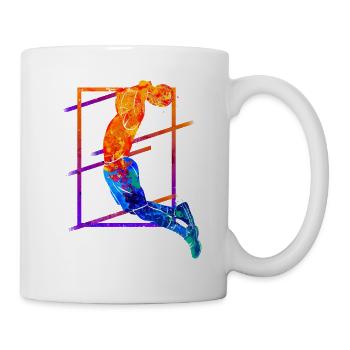 Basketball Basketballspieler Spieler Vintage Bunt - Tasse - Weiß - Rechts