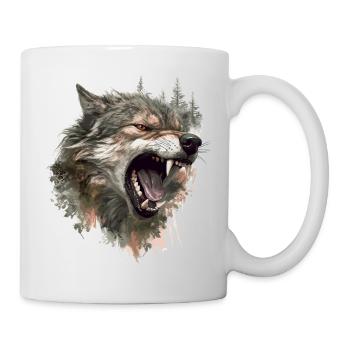 Wolf Wolf Head Scratch Marks Claws Wild Forest Hunter - Mug - white - Right