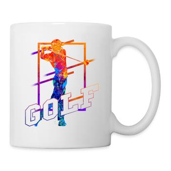 Golf Golfen Golfspieler Sport Hobby Club Vintage - Tasse - Weiß - Rechts