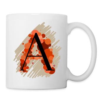 Buchstabe A - rot orange - Tasse - Weiß - Rechts