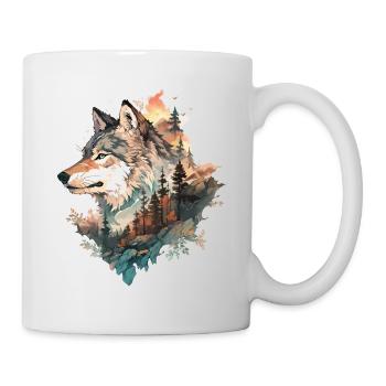 Wolf Wolf’s Head Nature Wilderness Adventure Art forestier - Mug blanc - blanc - Droite