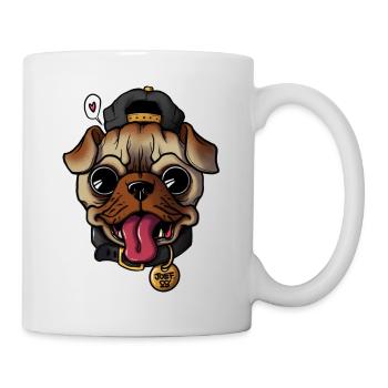 Mops Hund - Tasse - Weiß - Rechts