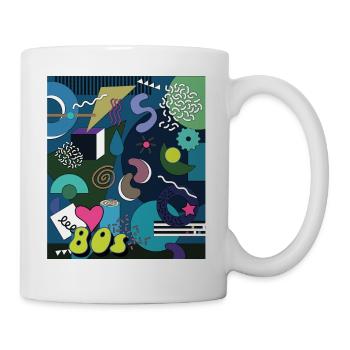 Memphis Design blue - Mug - white - Right