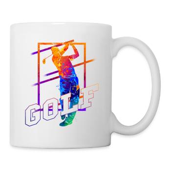 Golf Golfen Golfspieler Sport Hobby Club Vintage - Tasse - Weiß - Rechts