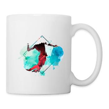 Badminton Federball Sport Spieler Bunt Vintage - Tasse - Weiß - Rechts