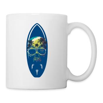 Totenkopf Surfbrett Skull Surfboard - Tasse - Weiß - Rechts
