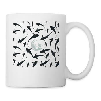 Surfen mit Haien Surfing with Sharks - Mug - white - Right
