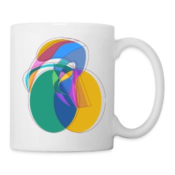 cyclist aura abstract circle geometric drawing - Mug - white - Right