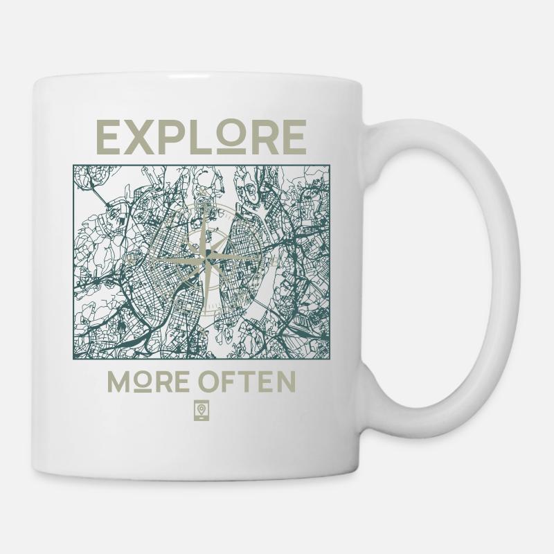 Explorez plus souvent - Mug blanc - blanc