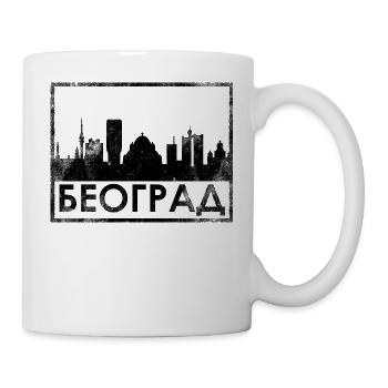 Belgrad Skyline Serbien Serbisch Kyrillisch - Tasse - Weiß - Rechts