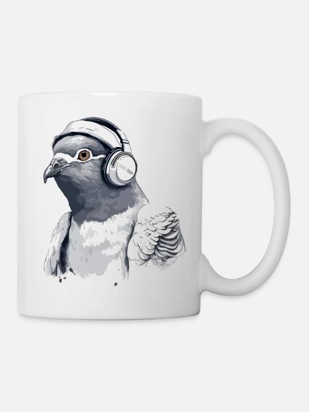 Zaki, die audiophile Taube - Tasse - Weiß