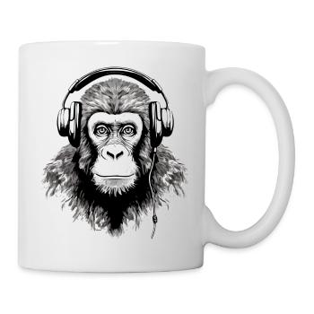 Chita the audiophile monkey - Mug - white - Right