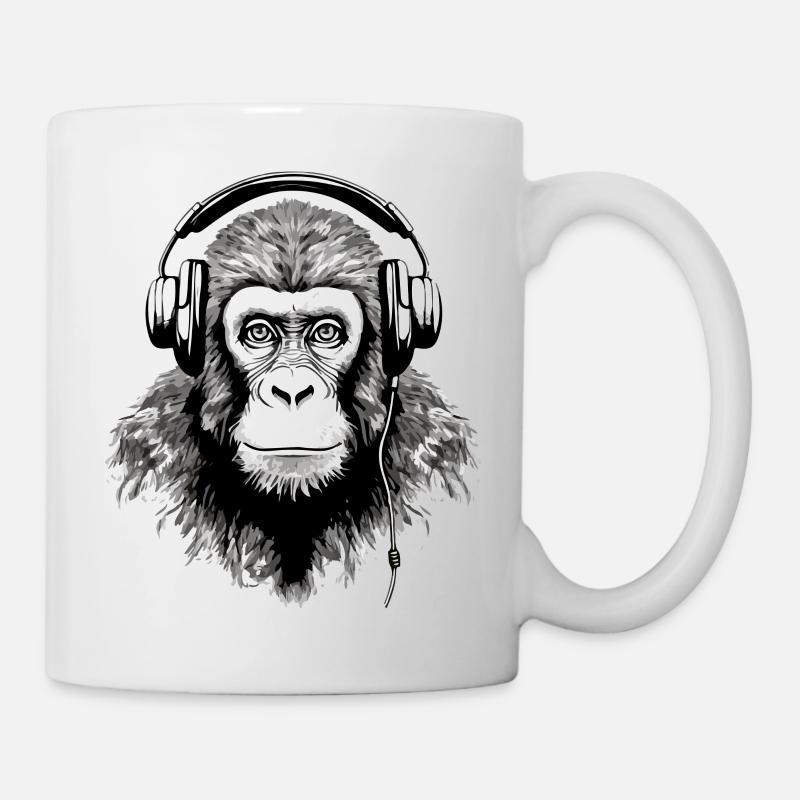 Chita, der audiophile Affe - Tasse - Weiß