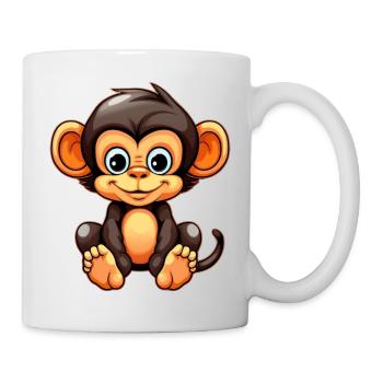 Niedlicher Affe für Kinder für Kinder - Tasse - Weiß - Rechts