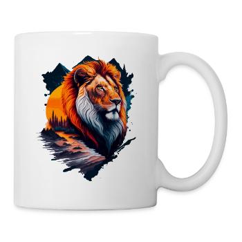 Abstract illustration of lion - Mug - white - Right