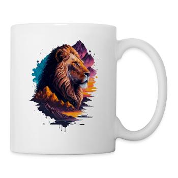 Abstract illustration of lion - Mug - white - Right
