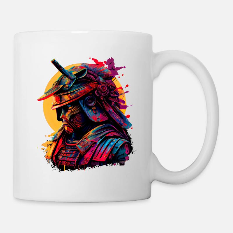 illustration Samurai Warrior Japon - Mug blanc - blanc
