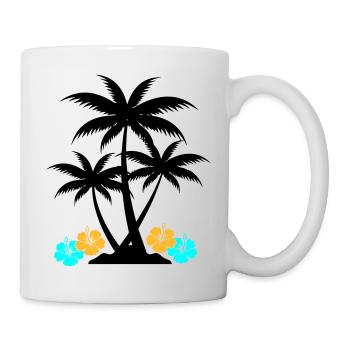 palme hibiskus - Tasse - Weiß - Rechts