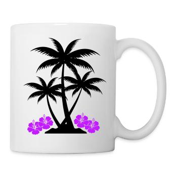 palme hibiskus - Tasse - Weiß - Rechts
