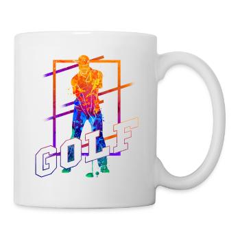 Golf Golfen Golfspieler Sport Hobby Club Vintage - Tasse - Weiß - Rechts
