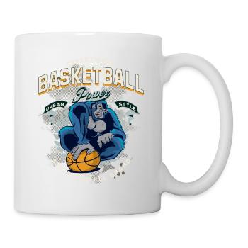 Basketball Gorilla Basketballspieler Vintage Retro - Tasse - Weiß - Rechts