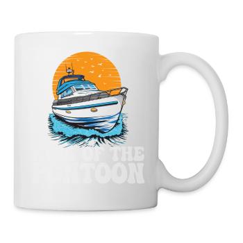 King Of The Pontoon Motorboat Captain Pontooning - Mug - white - Right