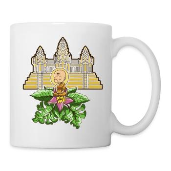 Cambodge Temple Khmer Vintage Palmiers I Cadeau - Mug blanc - blanc - Droite