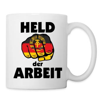 Held der Arbeit - Ostalgie DDR - Tasse - Weiß - Rechts
