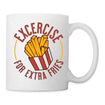 Exercice de gymnastique amusant pour les frites supplémentaires - Mug blanc - blanc - Droite