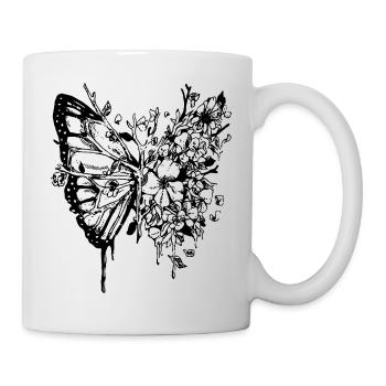 Äste Schmetterling - Tasse - Weiß - Rechts