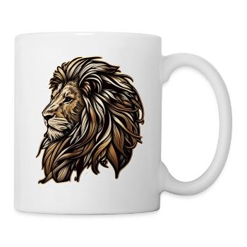 Motif de lion royal - Mug blanc - blanc - Droite