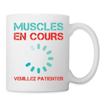 Muscles en cours veuillez patienter Fitness Humour - Mug blanc - blanc - Droite