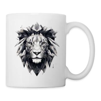 Löwe Geometrisch - Tasse - Weiß - Rechts