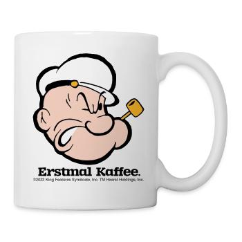 Popeye Erstmal Kaffee - Tasse - Weiß - Rechts