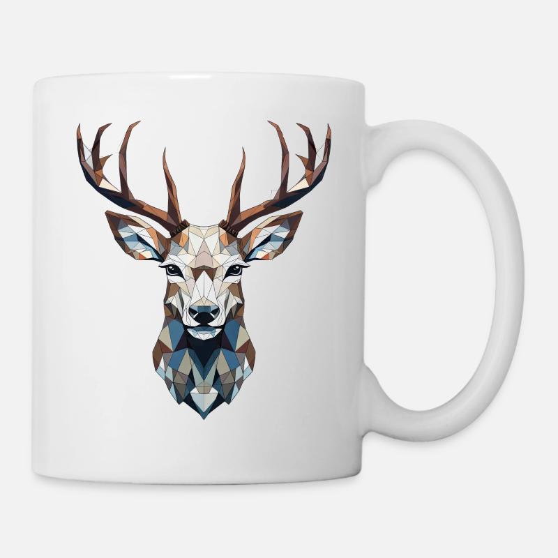 Hirsch Geometrisch - Tasse - Weiß
