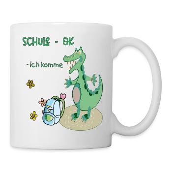 Schule Einschulung Krokodil - Tasse - Weiß - Rechts