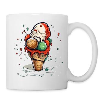 Blueberry pistachio vanilla ice cream cone - Mug - white - Right