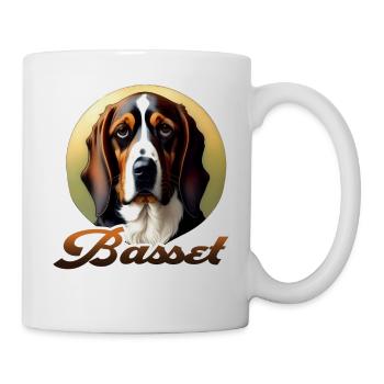 Basset Hound - Tasse - Weiß - Rechts