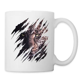 Leopard, scratch marks, claws, wild, big cat, animal - Mug - white - Right