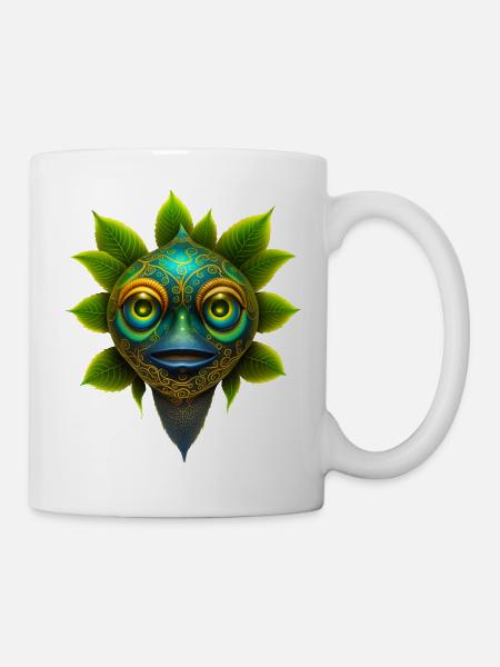 Florales Geistchen - Tasse - Weiß