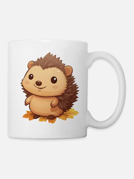 Igel Herbst - Tasse - Weiß