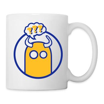 Niedliche Comic Figur (Fragezeichen, Kreis) - Tasse - Weiß - Rechts