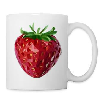 Facettierte Erdbeere - Tasse - Weiß - Rechts