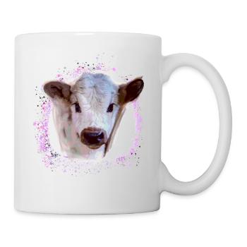 Vache,Vache Bébé, Graffiti Peinture, Veau - Mug blanc - blanc - Droite