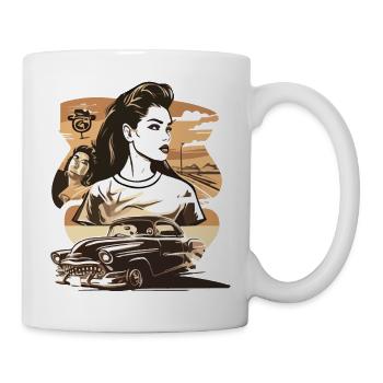 VALEEWEAR - A muscle car in vintage style - Mug - white - Right