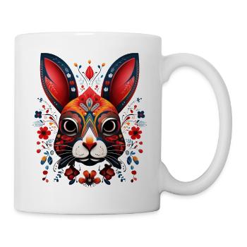Adorable lapin de style lapin hygge coloré coloré - Mug blanc - blanc - Droite