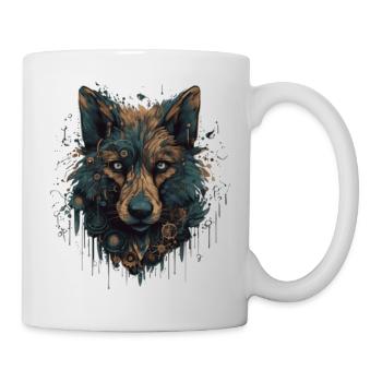 Wolf Cool Geschenkidee - Tasse - Weiß - Rechts