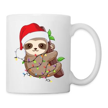 Drôle de Noël paresseux. Paresseux de Noël - Mug blanc - blanc - Droite